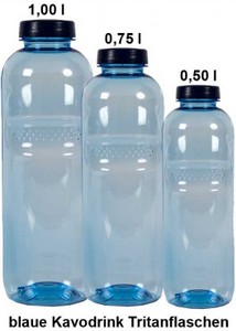 blaue Tritanflasche (Kavodrink) 3 verschiedene Größen